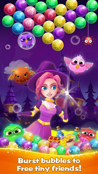 Bubble Pop 2-Witch Bubble Game - Gameplay image of android game