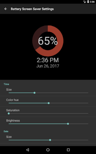 Battery Screen Saver - Customizable Daydream - عکس برنامه موبایلی اندروید