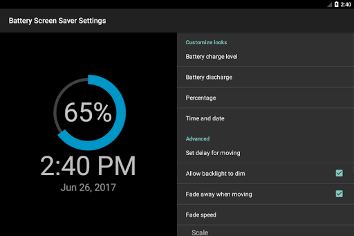 Battery Screen Saver - Customizable Daydream - عکس برنامه موبایلی اندروید