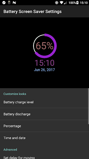 Battery Screen Saver - Customizable Daydream - عکس برنامه موبایلی اندروید