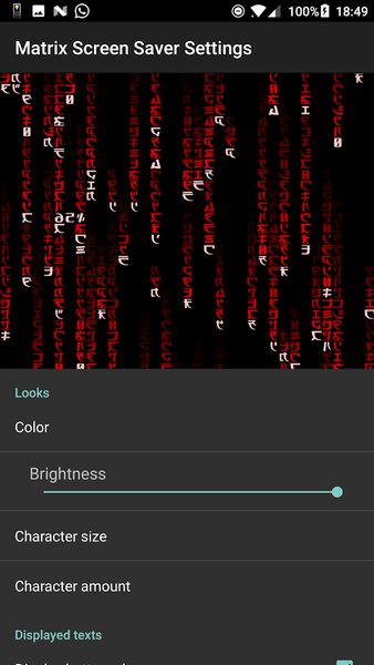 Matrix Screensaver with battery and time - عکس برنامه موبایلی اندروید