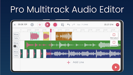 Pro Audio Editor - Music Mixer - عکس برنامه موبایلی اندروید