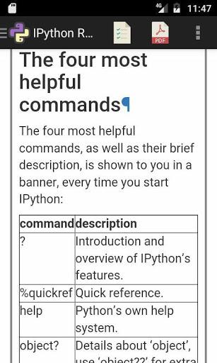 IPython (Jupyter Notebook) Reference Manual - Image screenshot of android app