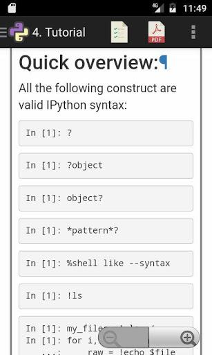IPython (Jupyter Notebook) Reference Manual - عکس برنامه موبایلی اندروید
