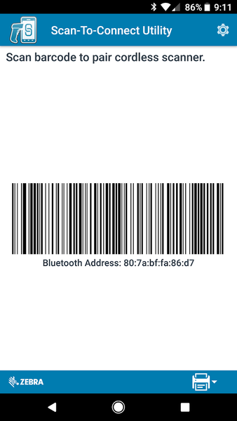 Scan-To-Connect (STC) Utility - Image screenshot of android app