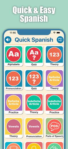 Quick and Easy Spanish Lessons - Image screenshot of android app