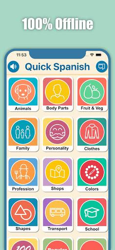 Quick and Easy Spanish Lessons - Image screenshot of android app