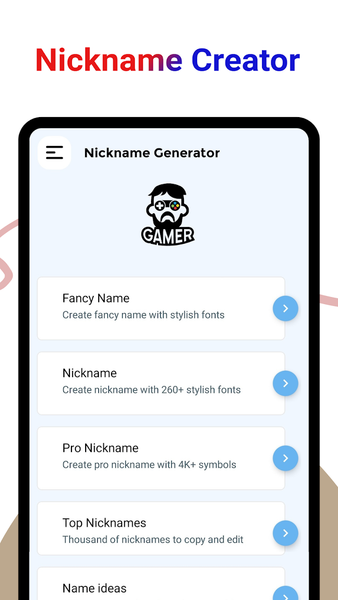 Pro Nickname Generator - عکس برنامه موبایلی اندروید