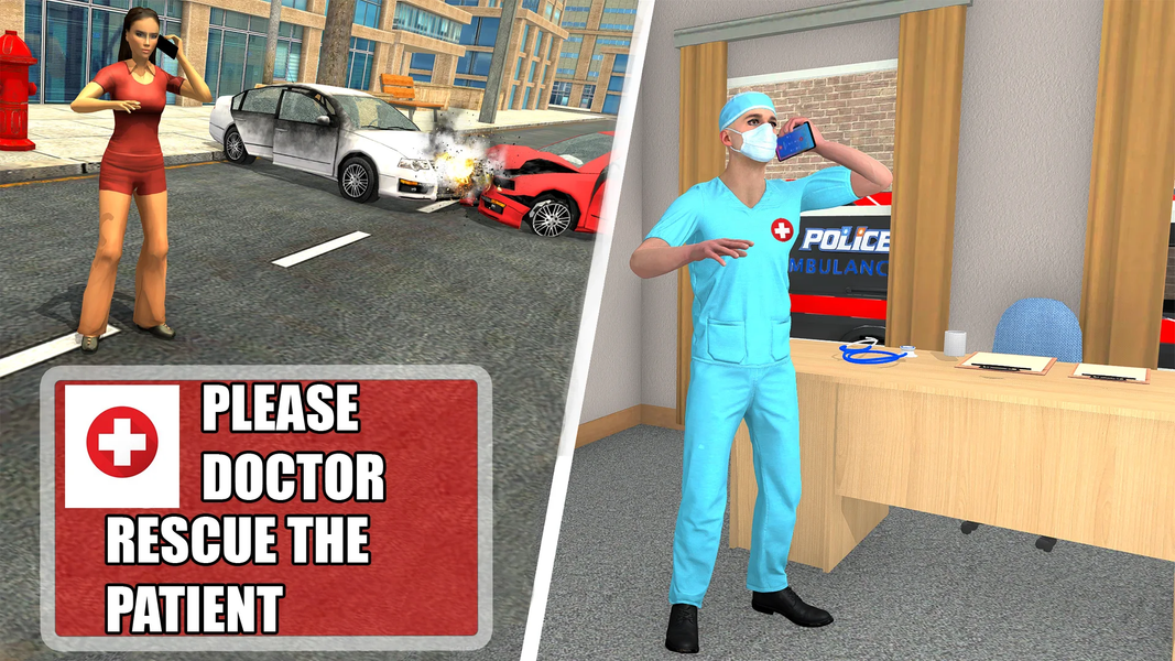 Police Ambulance ۳d Game ۲۰۲۳ - عکس بازی موبایلی اندروید