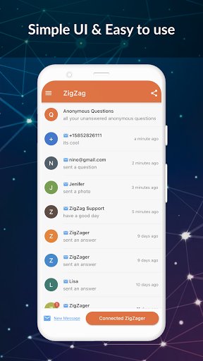 ZigZag - Random Anonymous Chat - Image screenshot of android app