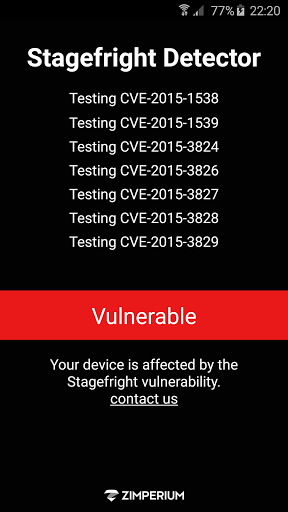 Stagefright Detector - Image screenshot of android app