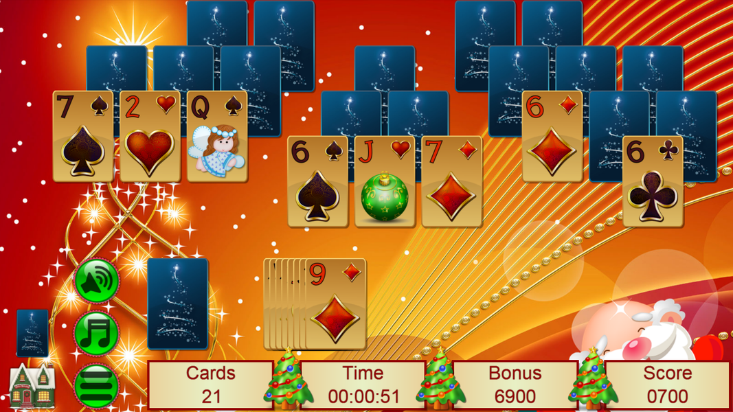 Xmas TriPeaks, card solitaire - عکس برنامه موبایلی اندروید