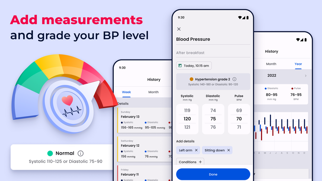 Blood Pressure Tracker - عکس برنامه موبایلی اندروید