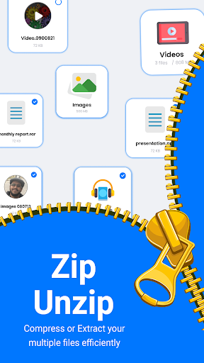 Zip-Unzip Reader  & Extractor - عکس برنامه موبایلی اندروید