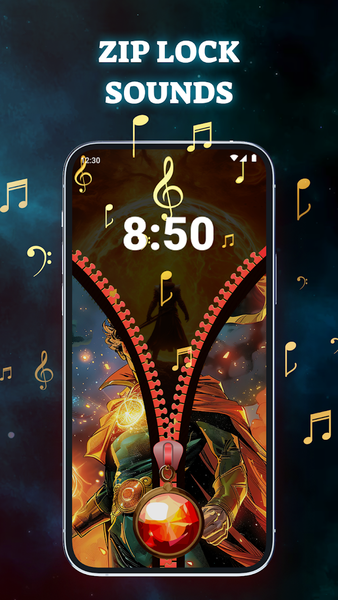 Secure Zipper Lock Screen - Image screenshot of android app