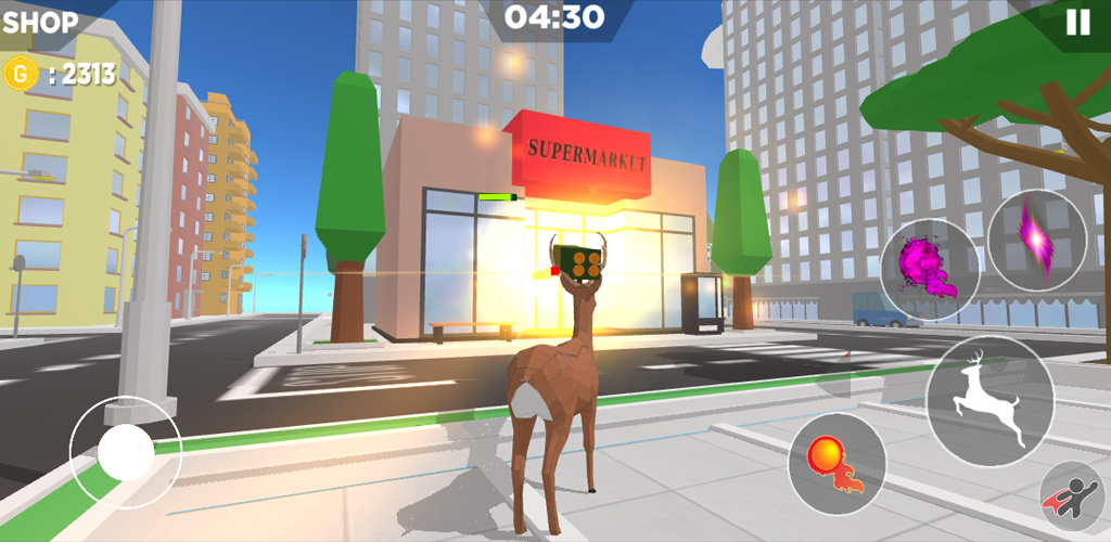 Crazy deer simulator - Gameplay image of android game