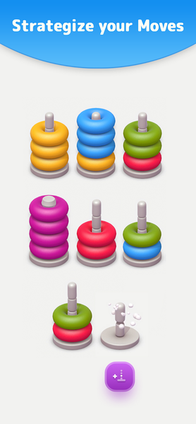 Color Sort 3D — Hoop Stack - Gameplay image of android game