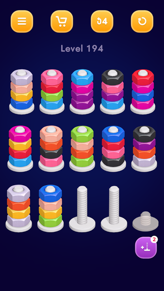 Nut Sort: Color Sorting Game - Gameplay image of android game