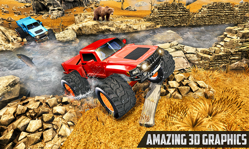 Offroad Monster Truck Hill Adv - Gameplay image of android game