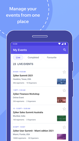 Zoho Backstage for Organizers - عکس برنامه موبایلی اندروید