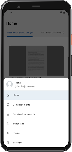 Zoho Sign - Fill & eSign docs - Image screenshot of android app