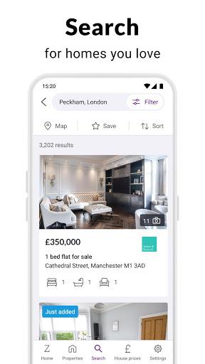 Zoopla homes to buy & rent - Image screenshot of android app