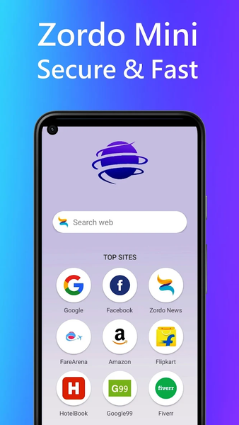 Mini Browser, Lite- Zordo Mini - Image screenshot of android app