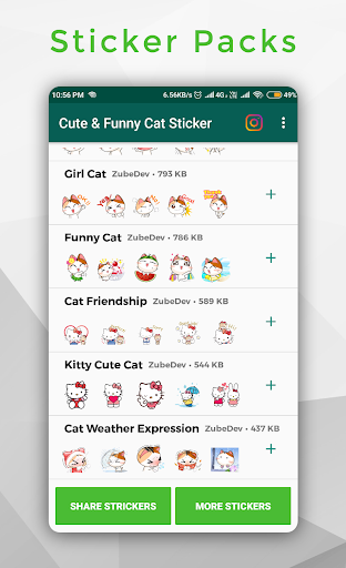Cute & Funny Cat Sticker for WhatsApp WAStickerApp - Image screenshot of android app