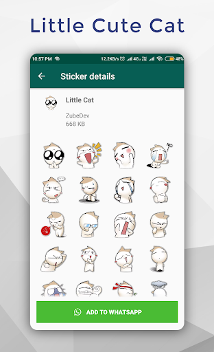 Cute & Funny Cat Sticker for WhatsApp WAStickerApp - Image screenshot of android app