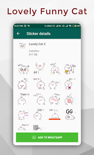 Cute & Funny Cat Sticker for WhatsApp WAStickerApp - Image screenshot of android app