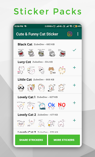 Cute & Funny Cat Sticker for WhatsApp WAStickerApp - Image screenshot of android app
