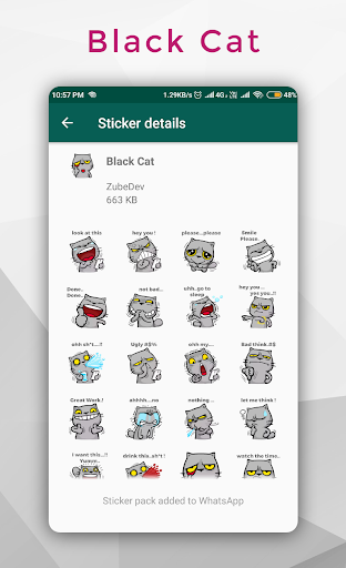 Cute & Funny Cat Sticker for WhatsApp WAStickerApp - Image screenshot of android app