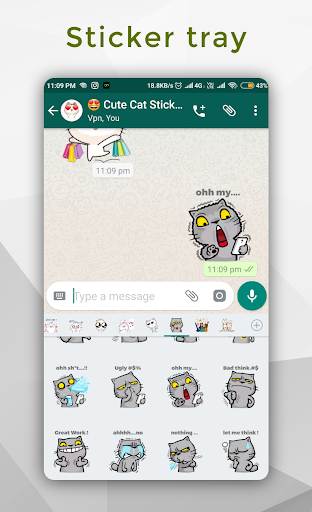 Cute & Funny Cat Sticker for WhatsApp WAStickerApp - Image screenshot of android app