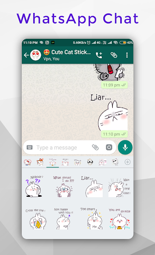 Cute & Funny Cat Sticker for WhatsApp WAStickerApp - Image screenshot of android app