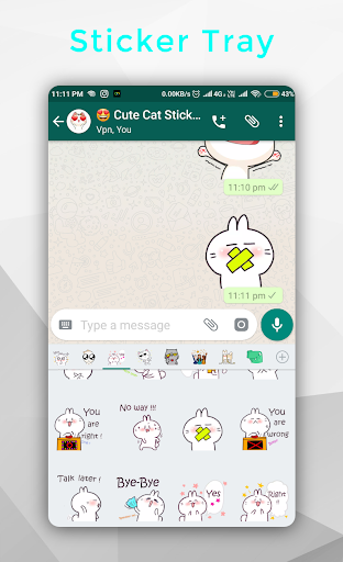 Cute & Funny Cat Sticker for WhatsApp WAStickerApp - Image screenshot of android app