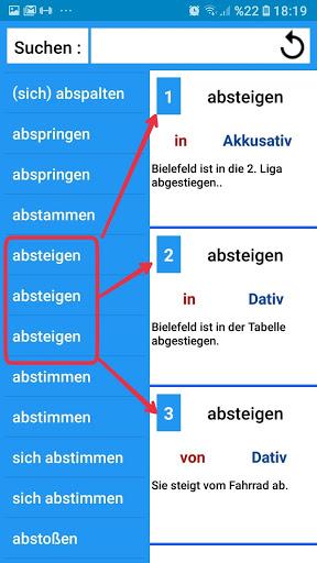 Verben mit Präpositionen - Image screenshot of android app