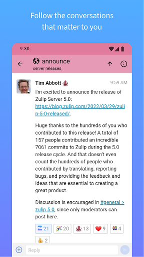 Zulip - عکس برنامه موبایلی اندروید