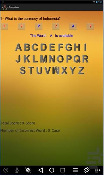 بازی فکری حدس بزن لاتین - عکس بازی موبایلی اندروید