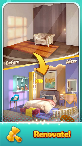 Decor Blast - Realistic Room - Gameplay image of android game