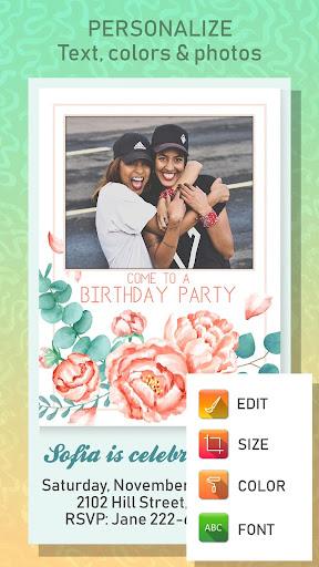 Birthday Photo Invitation Card - Image screenshot of android app