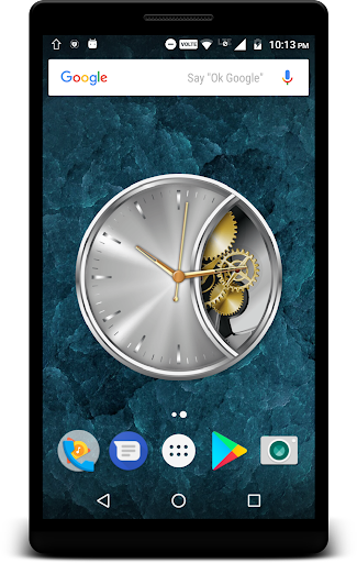 Luxury Silver Clock Live Wallpaper - Image screenshot of android app