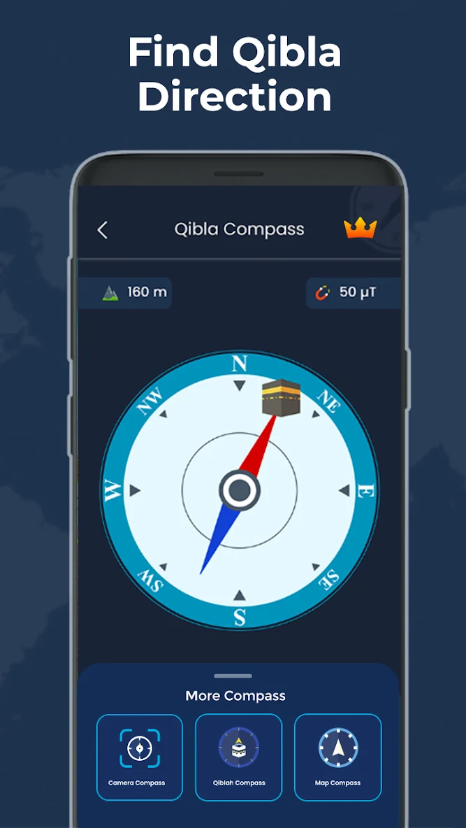 برنامه Qibla Compass Map: GPS Compass - دانلود | بازار