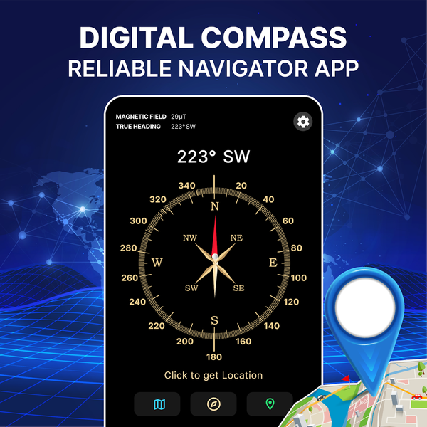 Compass 25: Accurate Compass - عکس برنامه موبایلی اندروید