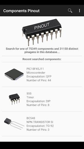 Electronic Component Pinouts - Image screenshot of android app