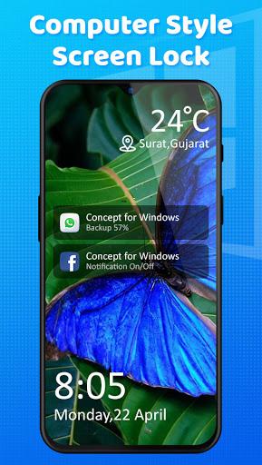 Computer Style Lock Screen - Image screenshot of android app