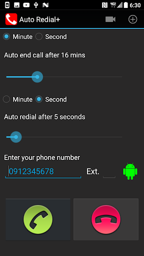 Auto Redial | call timer - Image screenshot of android app