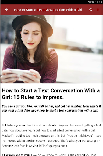 HOW TO START A CONVERSATION WITH A GIRL - Image screenshot of android app