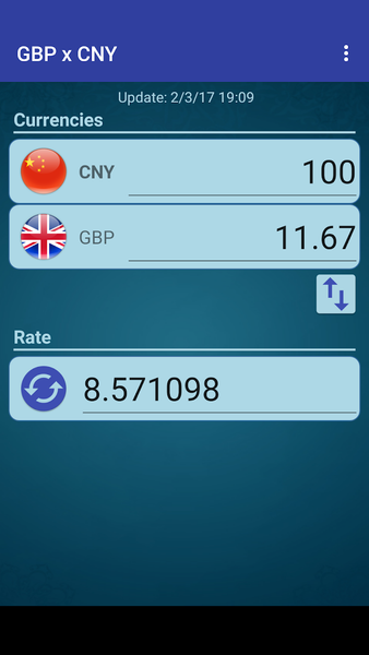 British Pound x Chinese Yuan - Image screenshot of android app