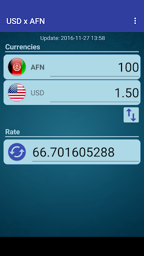 US Dollar to Afghan Afghani - عکس برنامه موبایلی اندروید