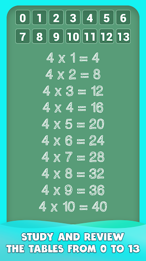 Multiplication tables games - Image screenshot of android app